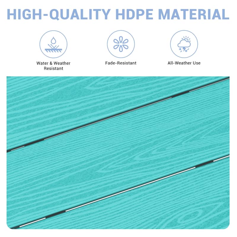 6-Piece HDPE Outdoor Dining Table Sets with Umbrella Hole - 1-Table 4-Chairs-1-Bench