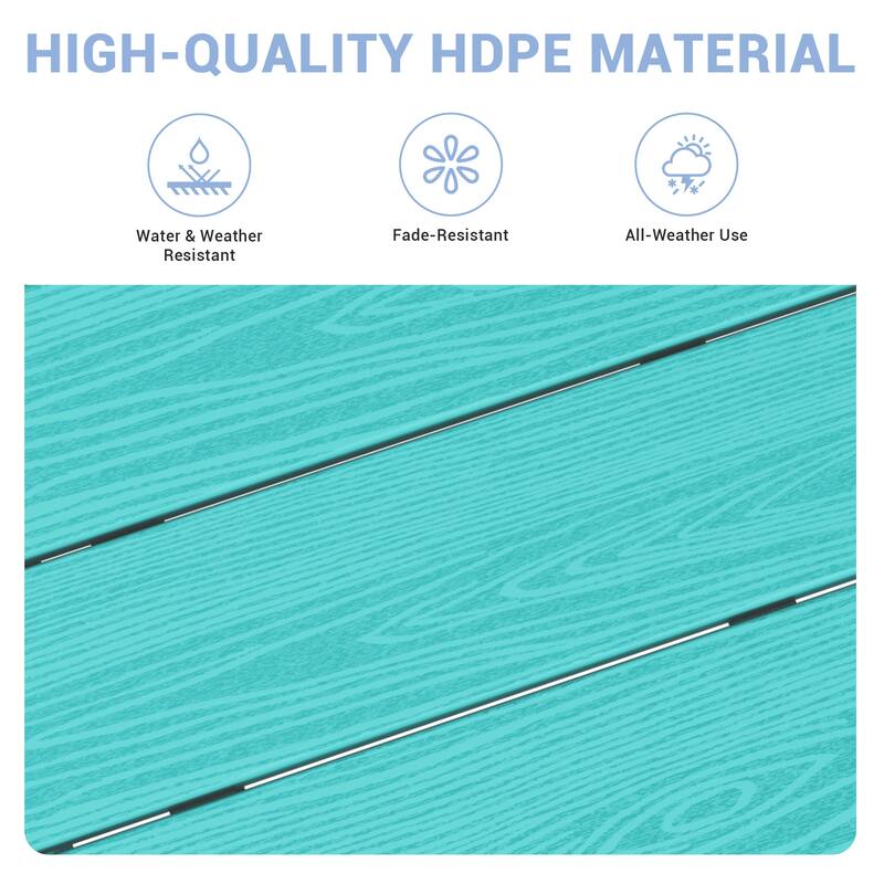 7-Piece HDPE Outdoor Dining Table Sets with Umbrella Hole - 1-Table 6-Chairs