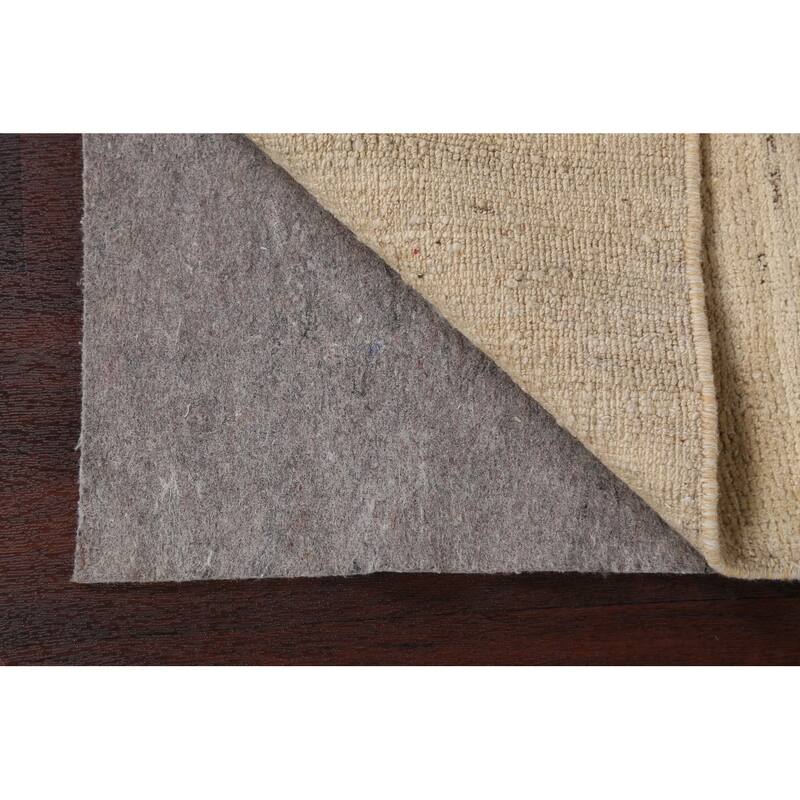 Contemporary Neutral Gabbeh Kashkoli Area Rug Hand-knotted Wool Carpet - 5'9" x 7'7"