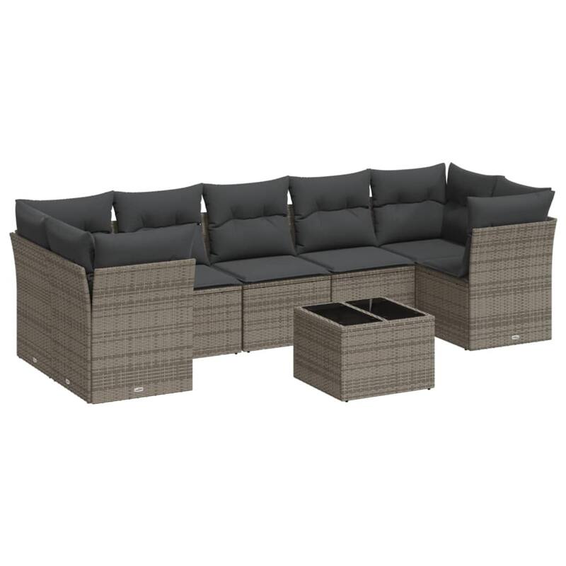 vidaXL Garden Sofa Set Grey PE rattan Large Modular Garden Sofa Set - 21.7 x 21.7 x 14.6