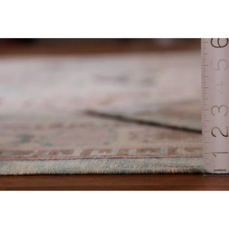 Hand Knotted Oriental 100% Wool Carpet Transitional Geometric Navy Blue & Blues Oushak Area Rug - 11' 1'' X 8' 5''