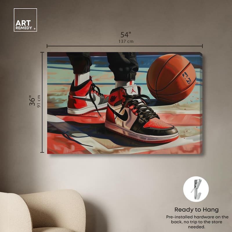Down at the Court Canvas by Art Remedy, Gallery Wrapped