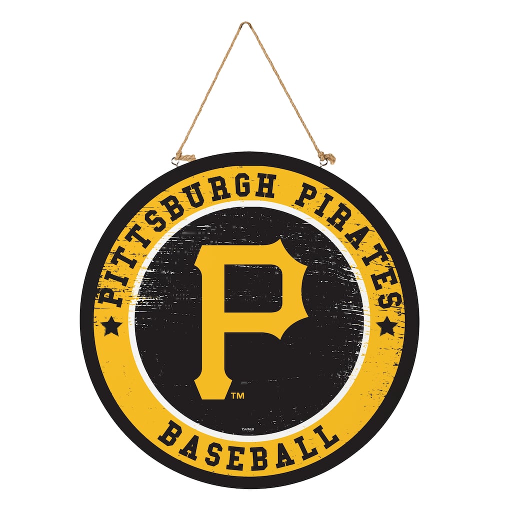 Pittsburgh Pirates Wooden Door Decor Wall Sign - Multi-Color