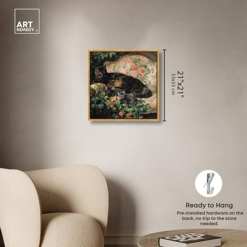 Lounging Cats II Canvas by Art Remedy