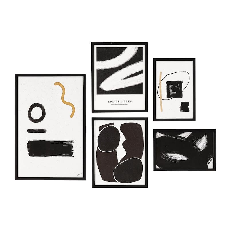 Renwil Carife Canvas 5-Piece Wall Art with Black Frame