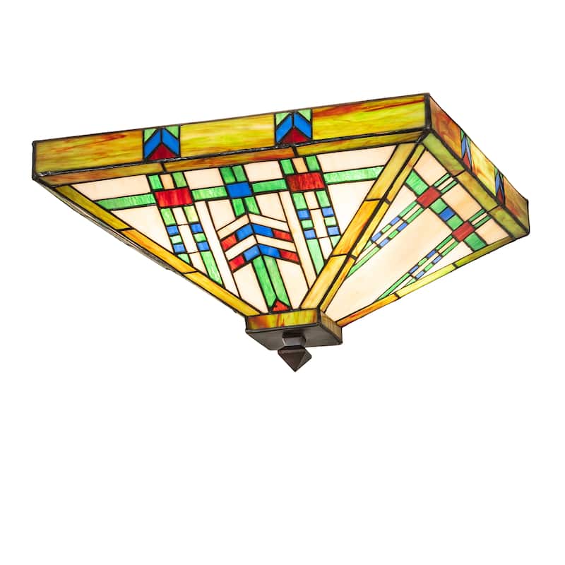 17" Square Prairie Wheat Flushmount - N/A - Multi