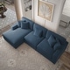 preview thumbnail 99 of 132, 118" W Corduroy L-shape Modular Sectional Sofa with Pillows