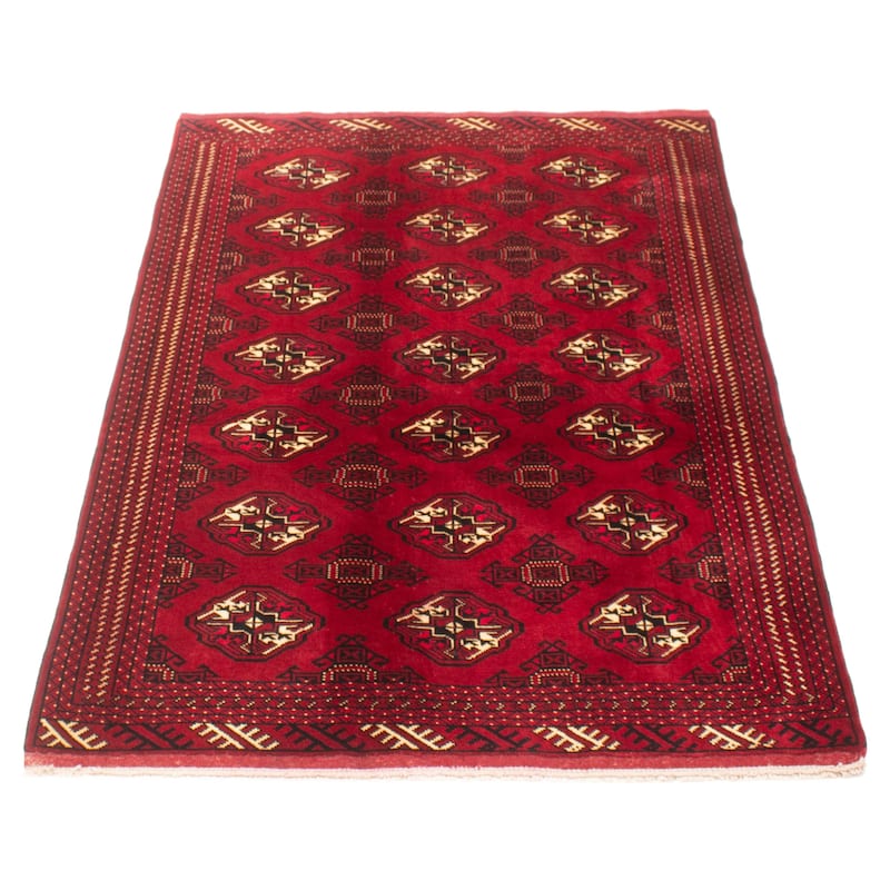 ECARPETGALLERY Hand-knotted Teimani Red Wool Rug - 4'3 x 6'5