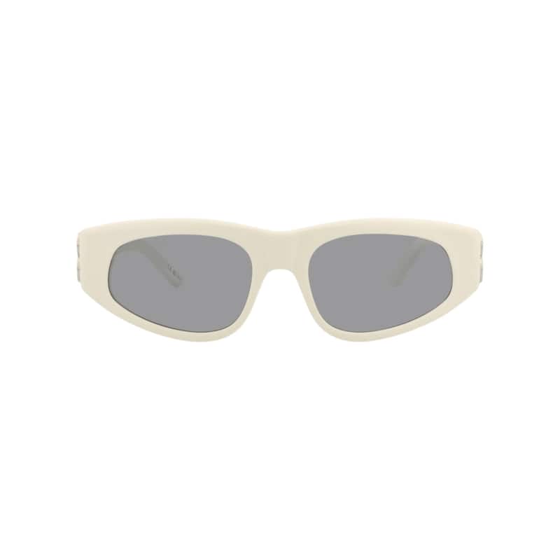 Balenciaga Cat Eye-Frame Recycled Acetate Sunglasses - White Silver Silver - Ivory - Silver Lens