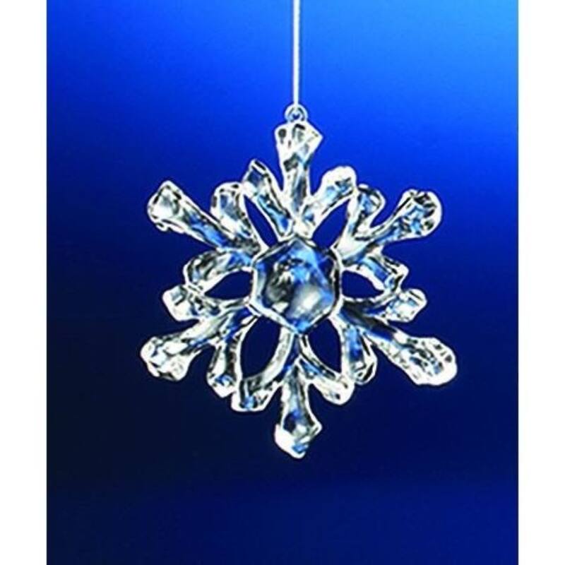 Icy Small Snowflake Christmas Ornament - 3.5" - Club Pack of 12