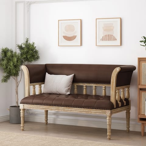 Loyning Traditional Upholstered Tufted Loveseat by Christopher Knight Home - 56.25" L x 27.00" W x 33.50" H
