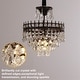 preview thumbnail 4 of 9, 30/60CM Round Crystal Light Fixture with 3 Color Black Gold Crown Design Chandelier for Entryway, Living Room, Bedroom