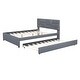 preview thumbnail 7 of 9, Chic Upholstered Platform Bed with Versatile Trundle for Enhanced Comfort