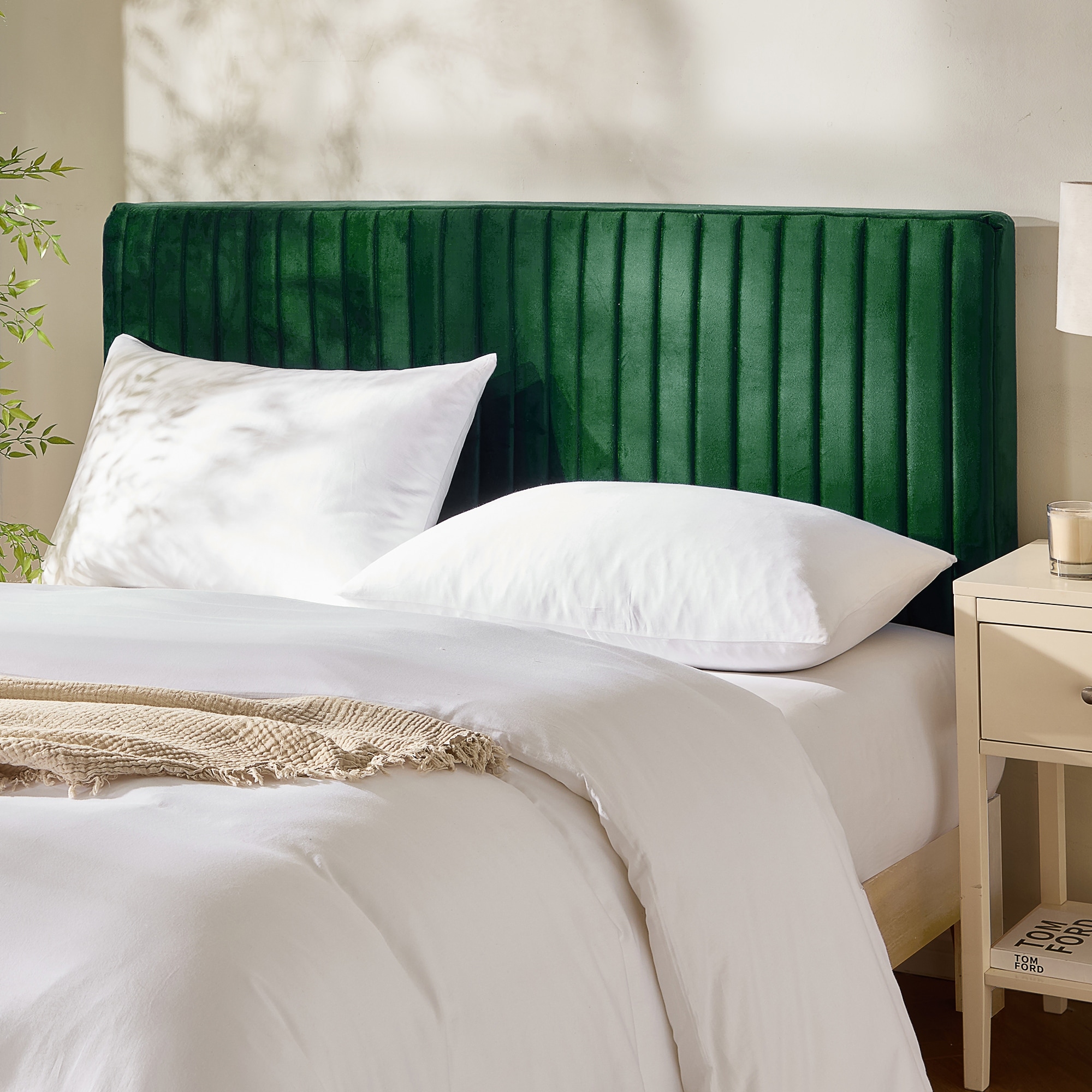 Empyrean Velvet Headboard, Floating Wall-Mounted, Easy Assemble Upholstered Peel & Stick, 3D Soundproof Bed Wall Panels