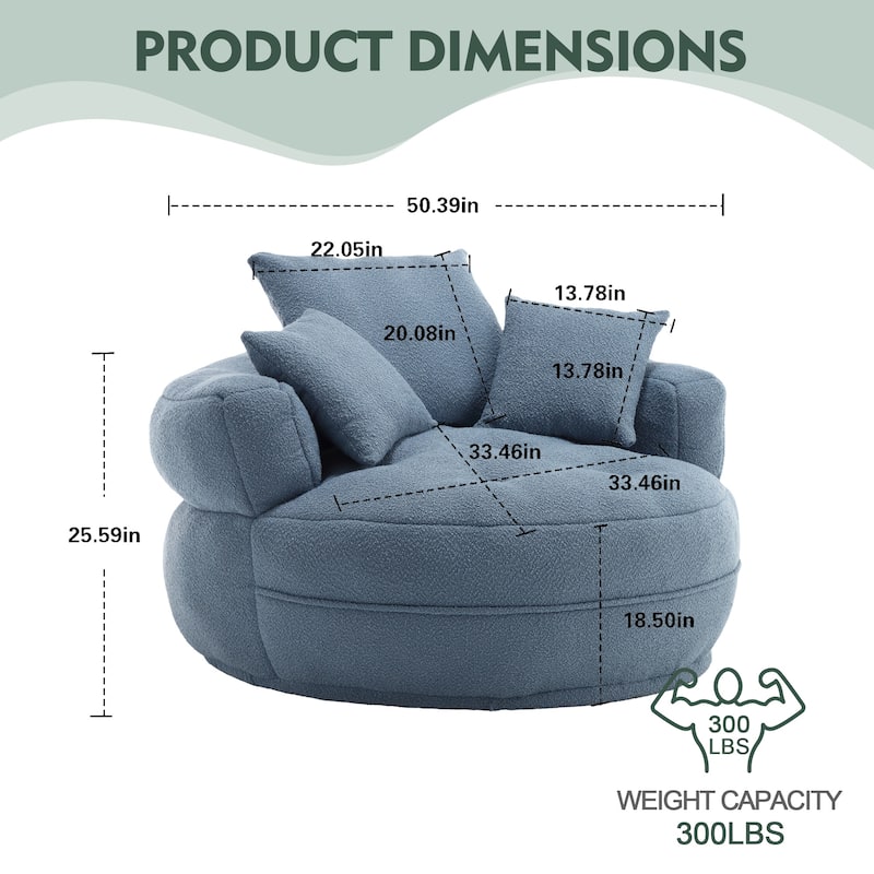 Indoor circular wide sofa and lazy sofa chair