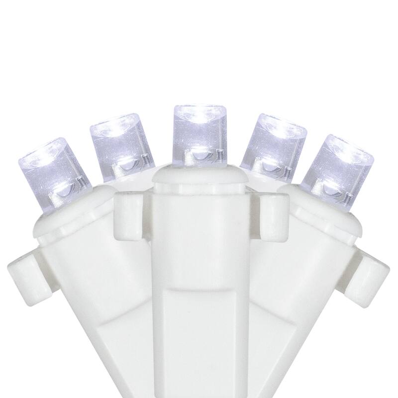 4'x6' Pure White LED Wide Angle Net Style Christmas Lights, White Wire