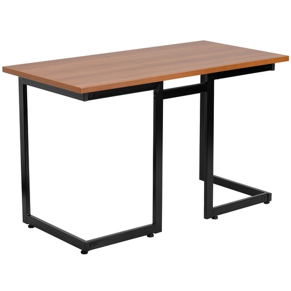 Delacora FF-NAN-JN-2811-GG 47-1/4" Wide Metal Framed Wood Top Computer Desk - Brown