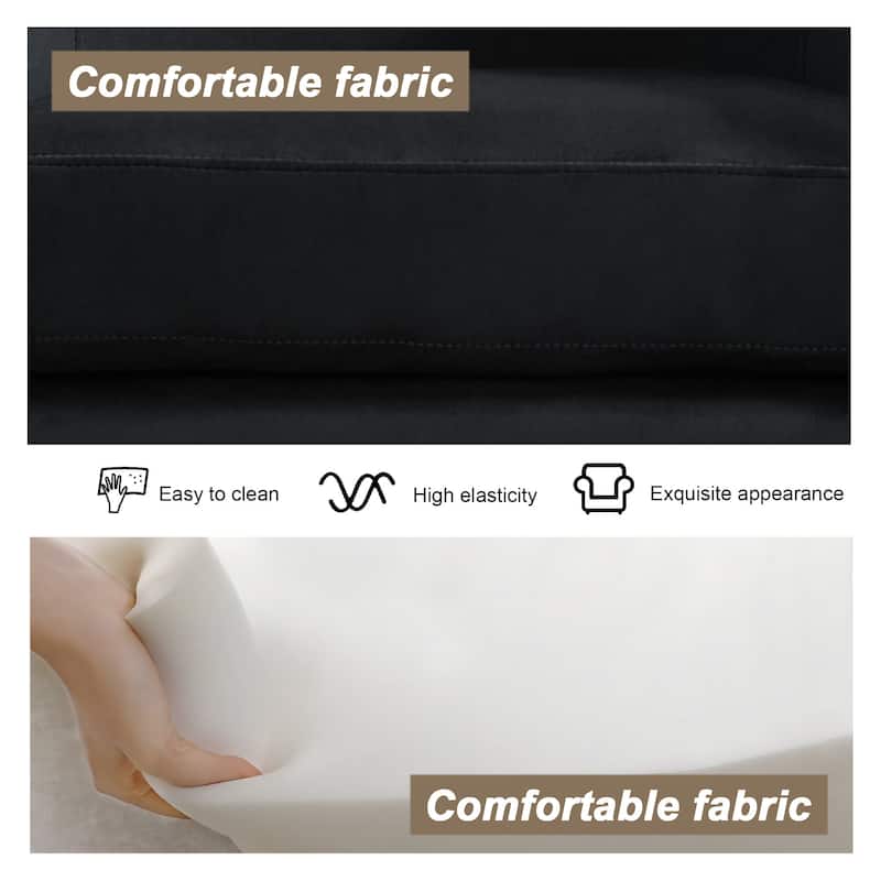 UIXE Set of 2 Swivel Barrel Accent Chair Velvet Armchair For Living Room