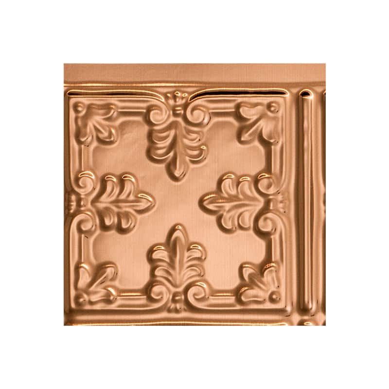 FASÄDE Traditional Style 10 Decorative Vinyl Backsplash Panel - 6x6 Inch Sample - Polished Copper