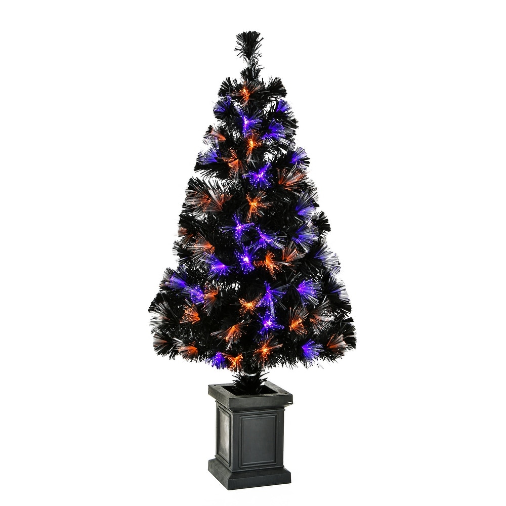  [ Timer & DIY Ornaments ] 4Ft 70 LED Lighted Halloween Black  Tree Purple Lights & 16 DIY Bat Lights Halloween Decorations Spooky Tree  Battery Operated Outdoor Indoor Home : Home & Kitchen