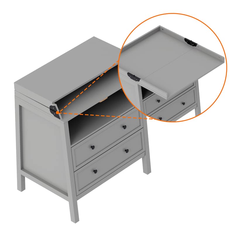 Baby Changing Table Multi-Functional 2 Drawer Dresser