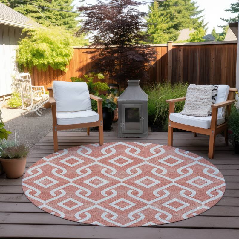 Machine Washable Indoor/ Outdoor Chantille Trellis Rug