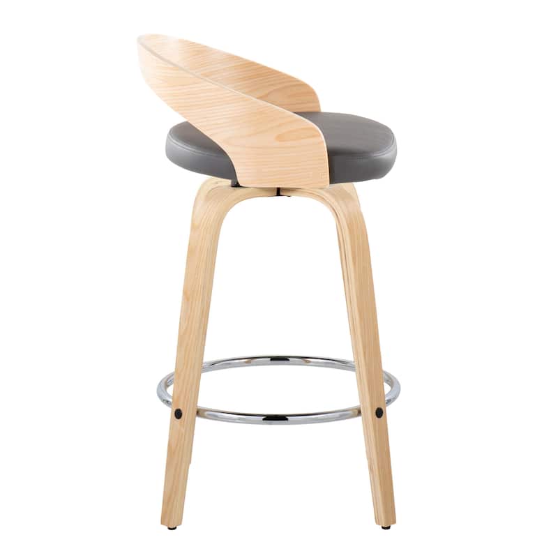 Carson Carrington Stavanger 26" Fixed-Height Counter Stool with Bent Wood Legs & Round Footrest (Set of 2)