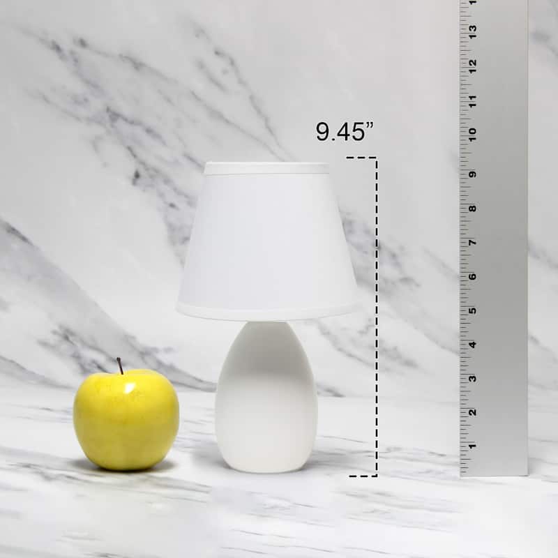 9.45" Petite Oblong Lamp 2 Pack Set w Matching Fabric Shade