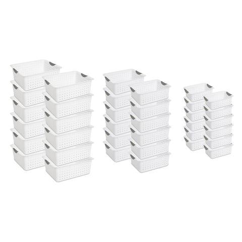 Sterilite Multi-Size Plastic Storage Basket Bin Organizer Bundle Set (36 pieces) - 1.3
