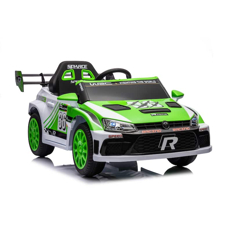 Electric Car for Kids with Seat Belts, Battery Powered Electric Car with Battery Display, Racing Car Toy with Bluetooth