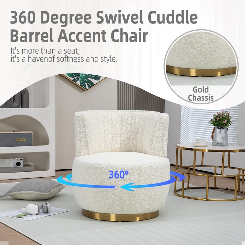360 Degree Swivel Round Barrel Accent Sofa Arm Chairs.