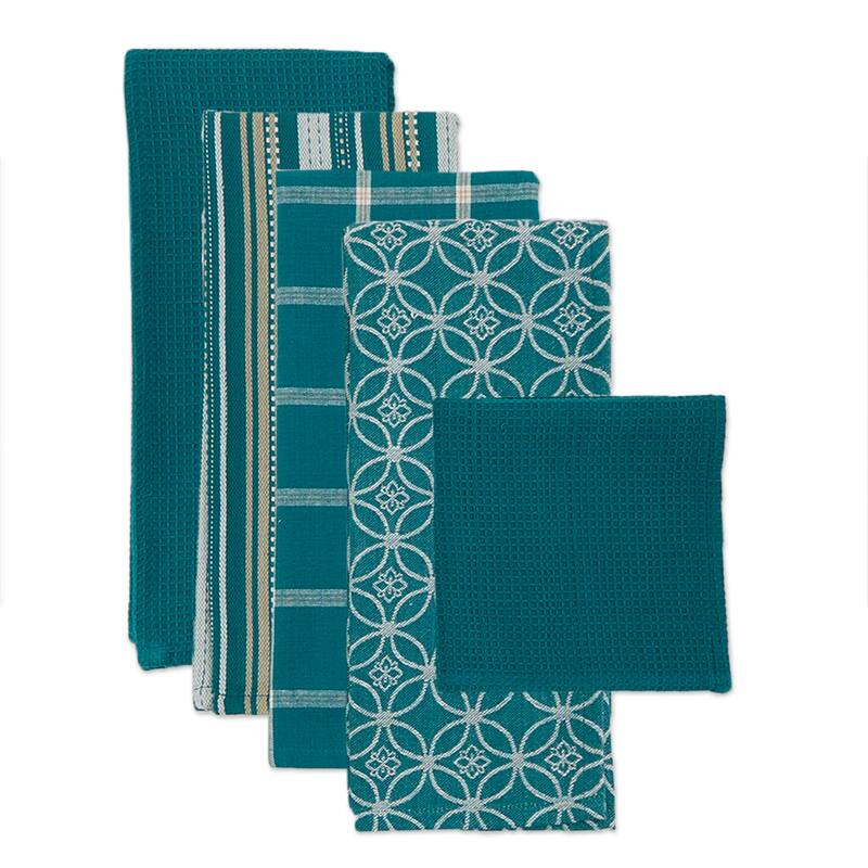 DII Assorted Kitchen Dishtowel & Dishcloths (Set of 5)