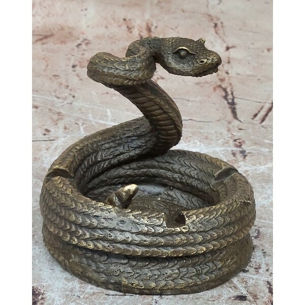 RattleImitative snake Imitative Snake Bronze Metal Ashtray