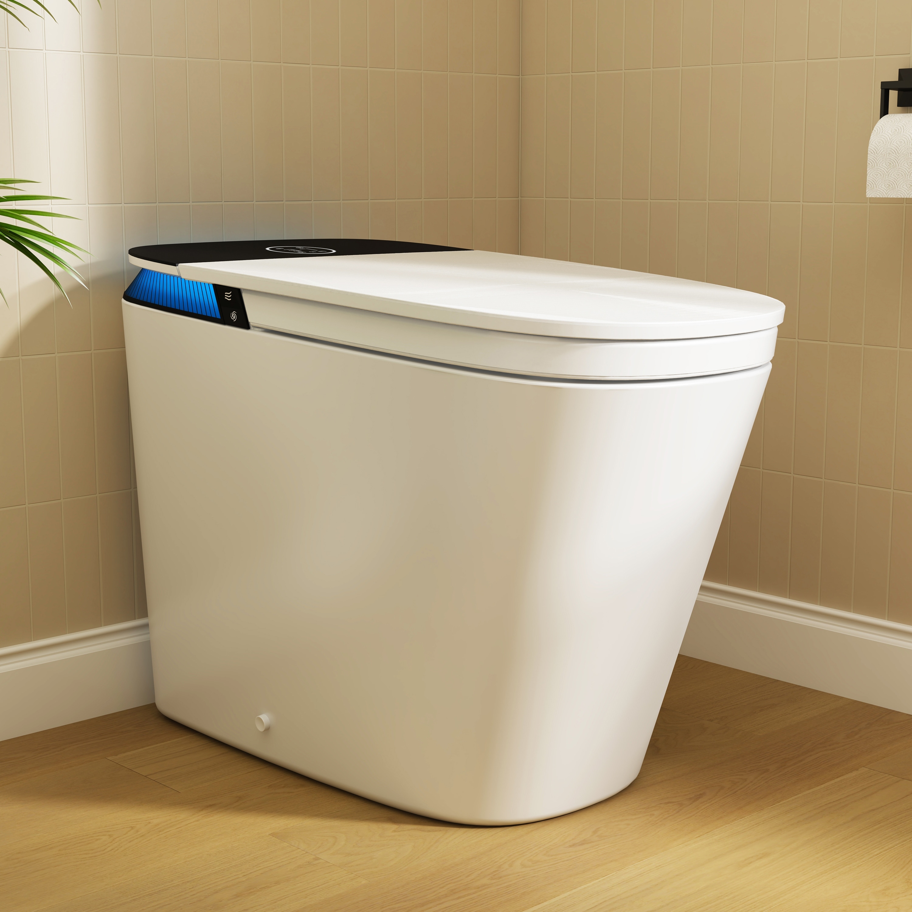 Smart Toilet with Bidet, Auto Open/Close Lid, Dual Flush 1.28/0.9 GPF, Heated Seat, Warm Air Dryer, Deodorizer, ETL WaterSense