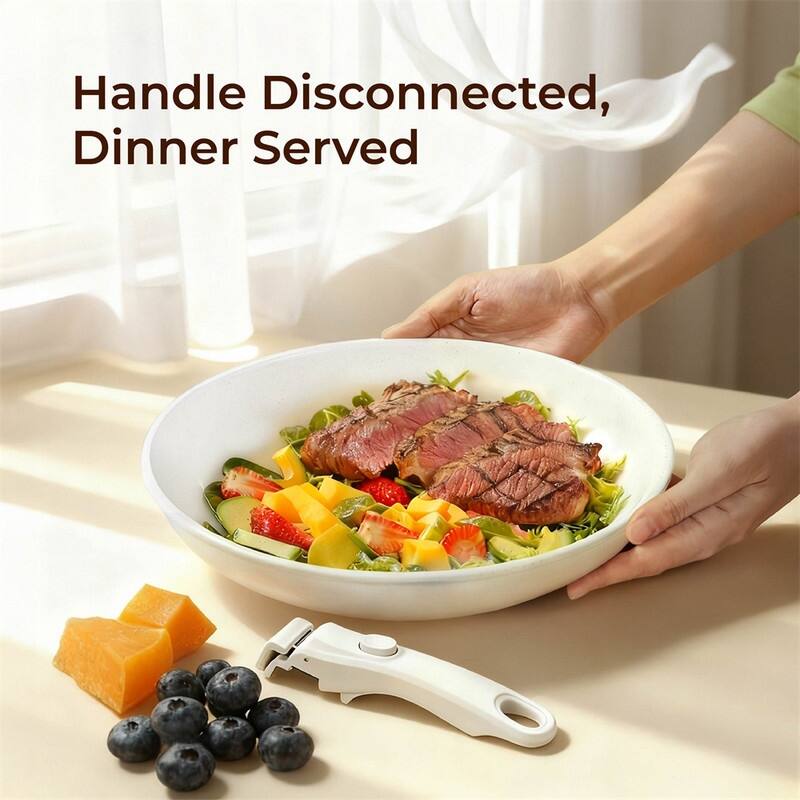 19 Pcs Nonstick Pots And Pans Set Cast Aluminum Cookware Set With Detachable Handles