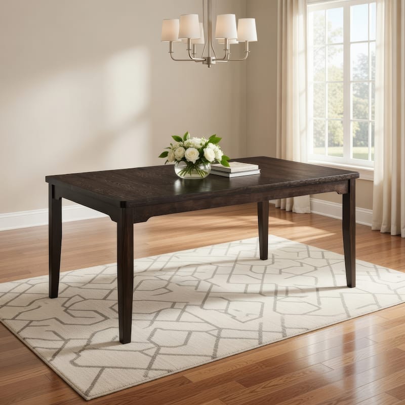 Hiun Dining Table, 72 Inch Rectangular Top w Tapered Legs, Oak Brown - Oak Brown