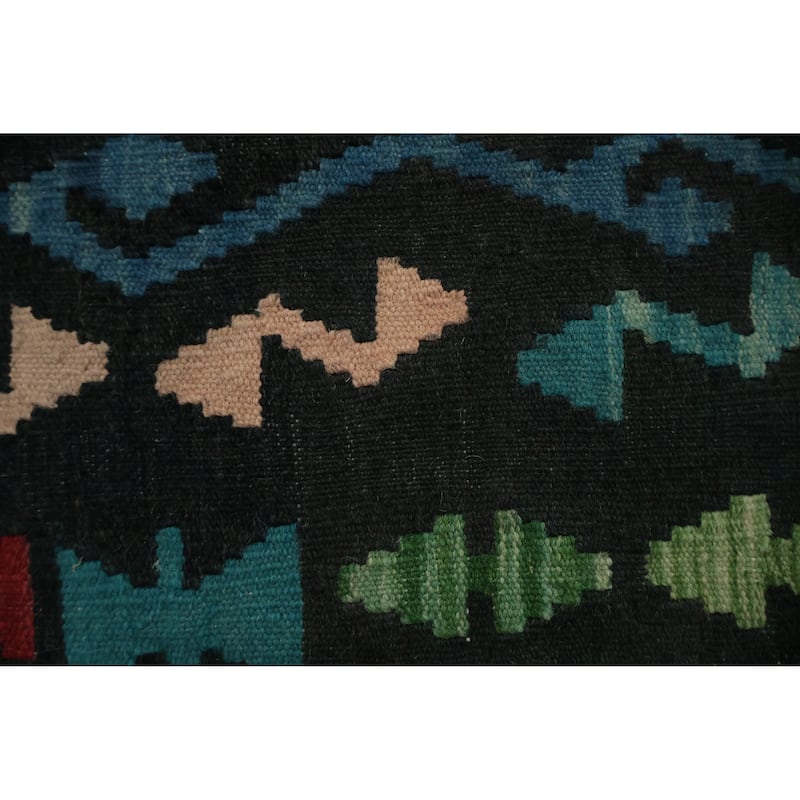 Hand Woven Oriental 100% Wool Carpet Southwestern Tribal Multi-Colored Kilim Area Rug - 9' 10'' X 6' 10''