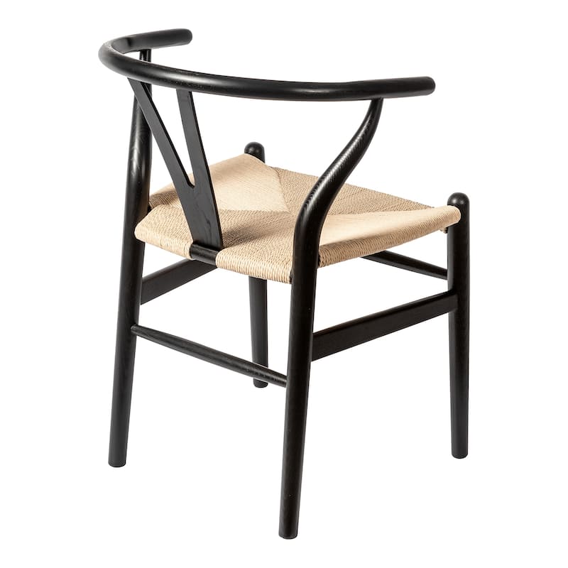 Albany-2 - Black - Natural Papercord Seat (Set of 2)
