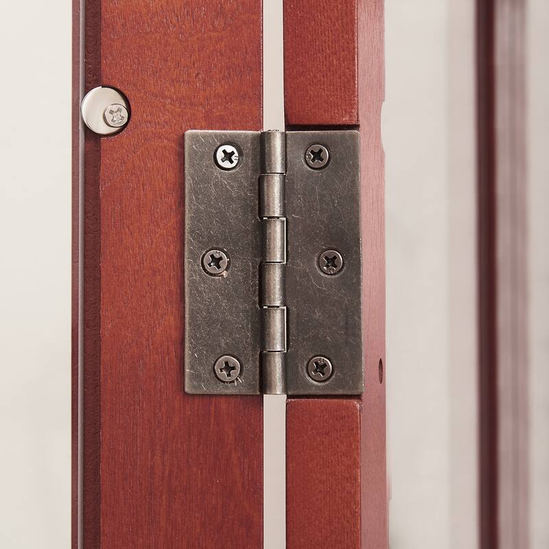 GDFStudio - Regency Traditional Storage Curio Cabinet with Tempered Glass Doors and Lighted Display