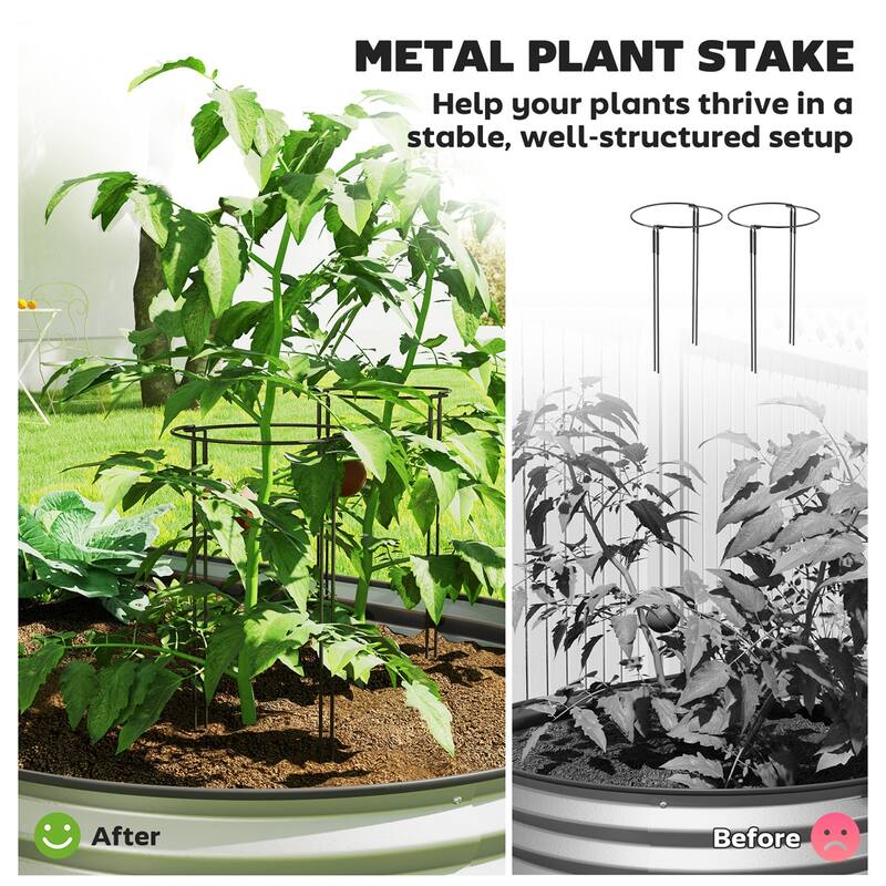 Set of 2 Galvanized Steel Raised Garden Beds Large Outdoor Planters for Vegetables Flowers - 84.6" W x 35.4" D x 11.8" H