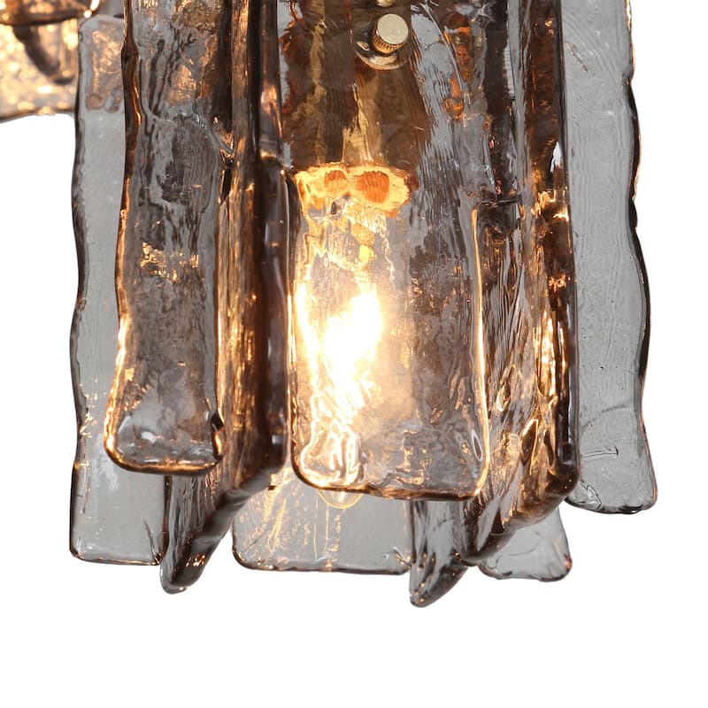 Kasy Modern 5-Light Cluster Chandelier Textured Glass Kitchen Island Pendant Light - D 15" x H 9"