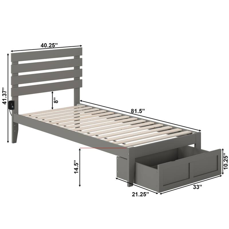 Oxford Platform Bed with Foot Drawer