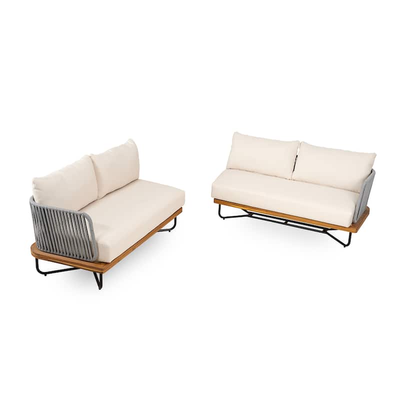 Christopher Knight Home - Evelyn Parker Elegant Lucca Outdoor Acacia Wood Sofa Set