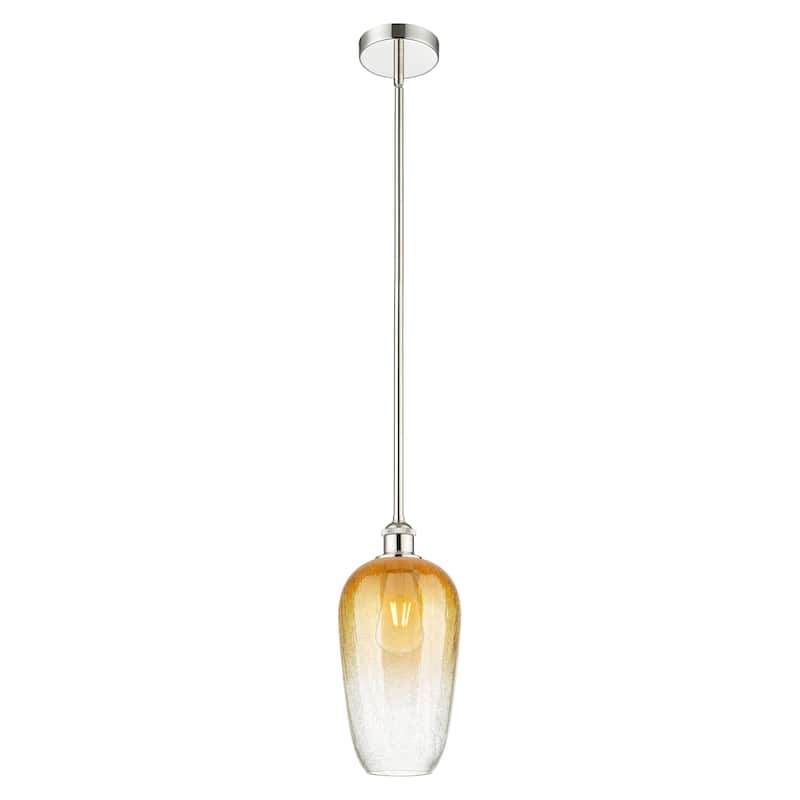 Innovations Lighting Endless Possibilities Edison - Brookhaven Flute - 1 Light 7" Stem Hung Mini Pendant - Polished Nickel/Amber