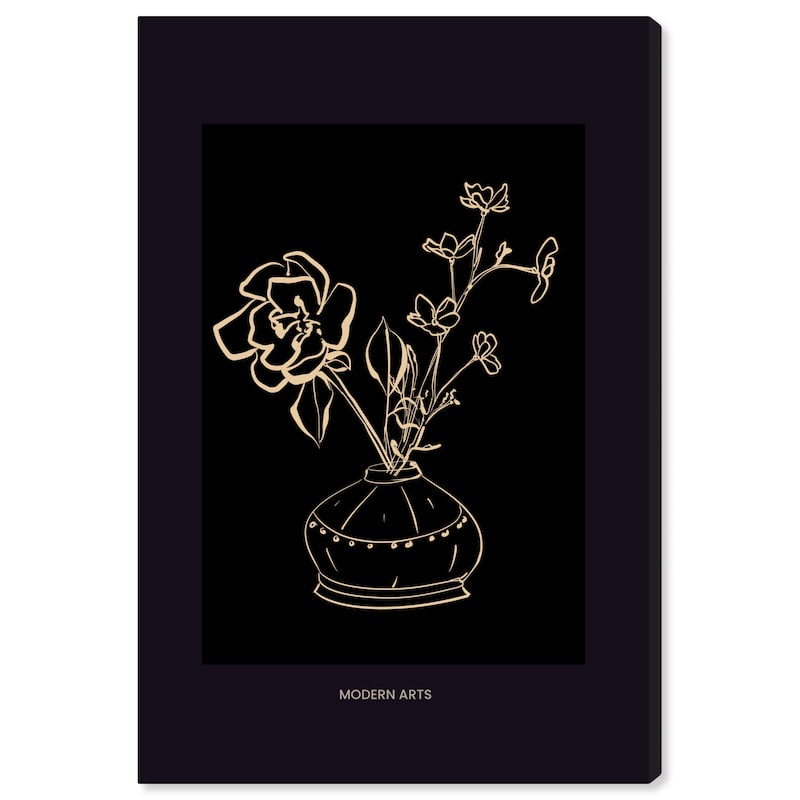 Wynwood Studio Canvas Floral and Botanical Floral Art in Black and White Black and Modern & Contemporary Wall Art Canvas Print