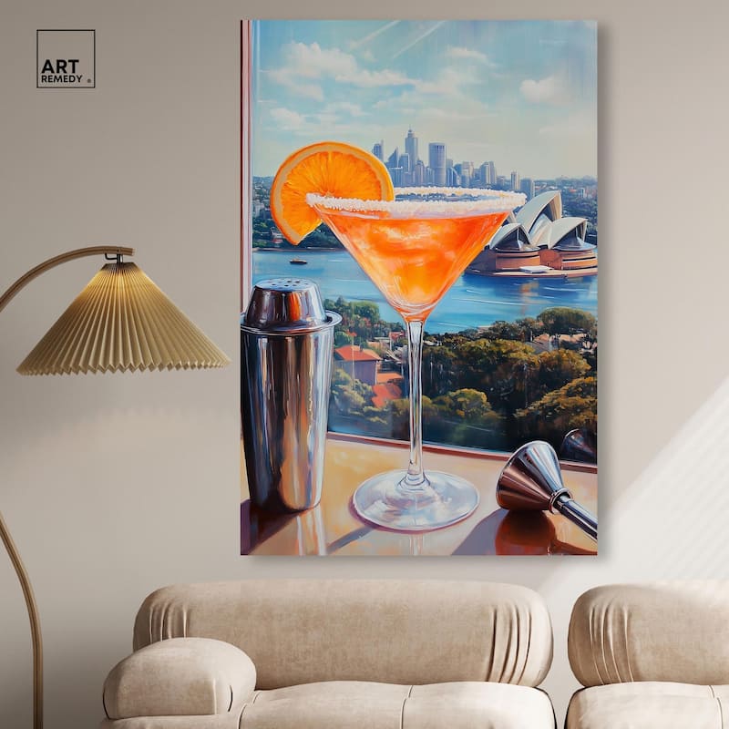 Classy Drink in Australia Canvas by Art Remedy, Gallery Wrapped