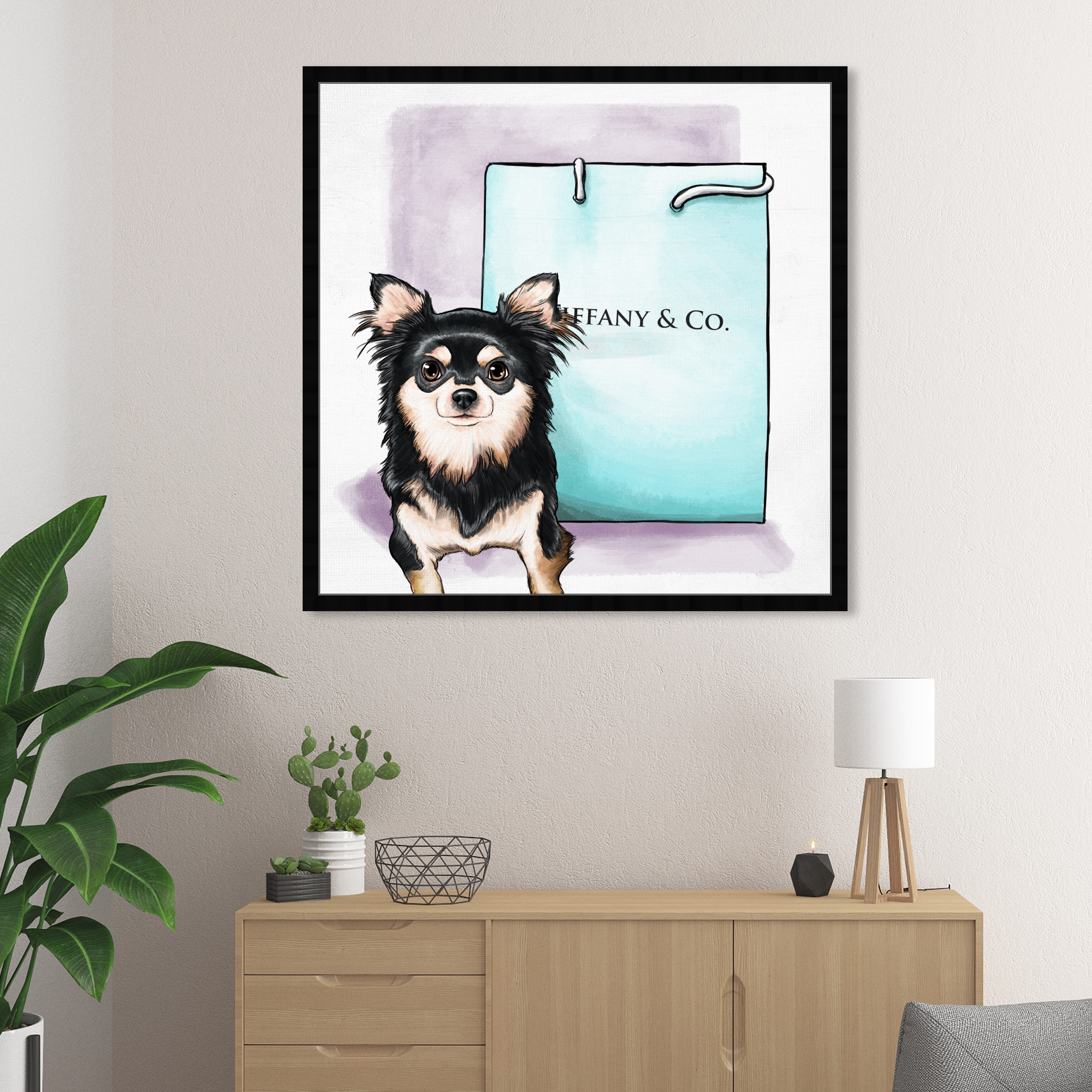 Oliver Gal Chihuahua Shopping Bag Fashion and Glam Wall Art