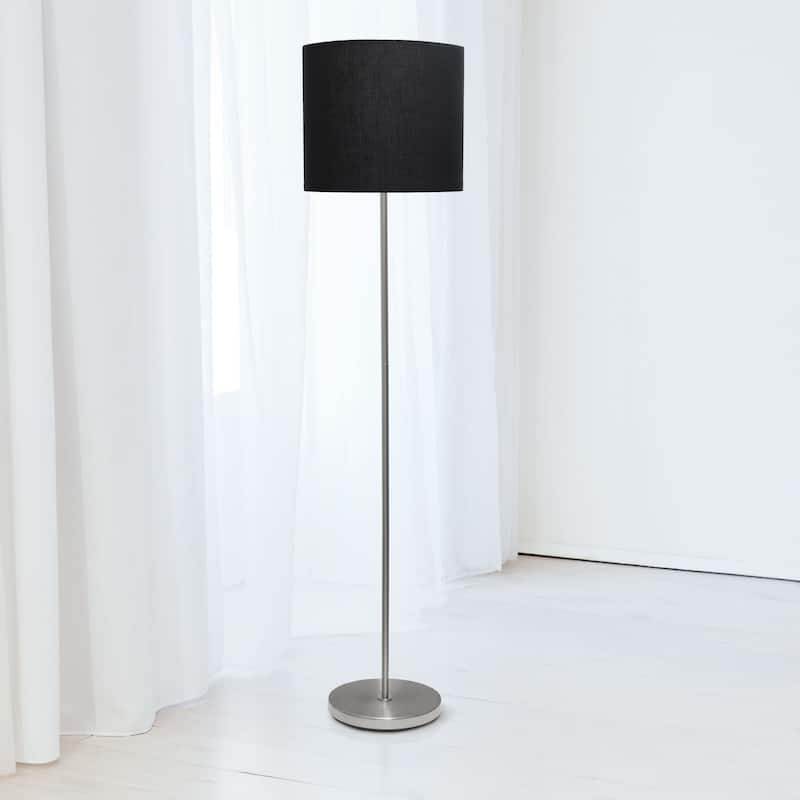 Brushed Nickel Drum Shade Floor Lamp