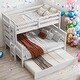 preview thumbnail 13 of 22, Grey Twin Over Full Wood Bunk Bed With Twin Size Trundle for Bedroom White