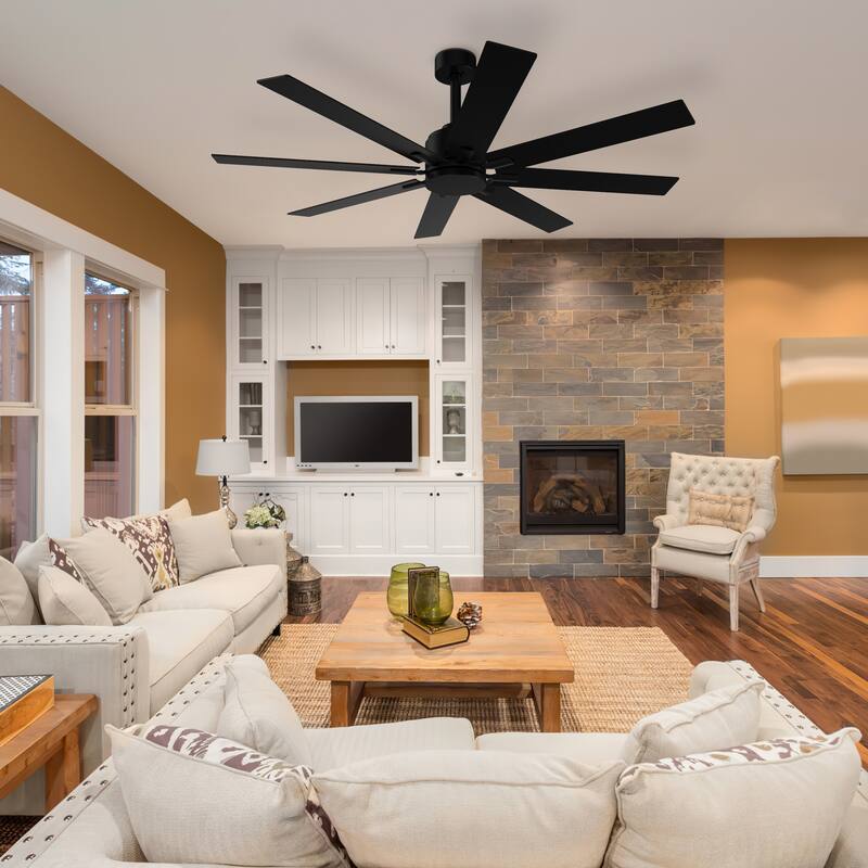65"W Standard Ceiling Fan with Remote Control Metal Timing(Two Side)